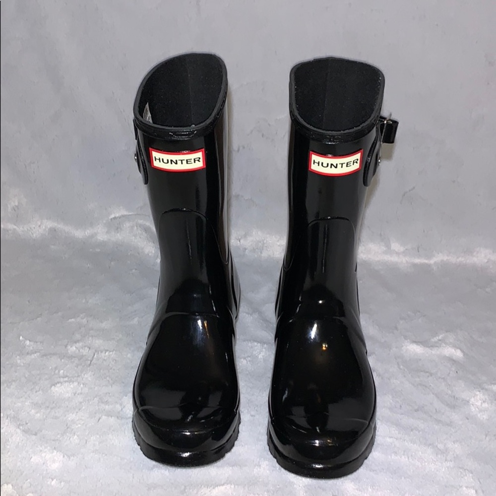 Hunter Short Gloss Waterproof Rain Boot Sz 7